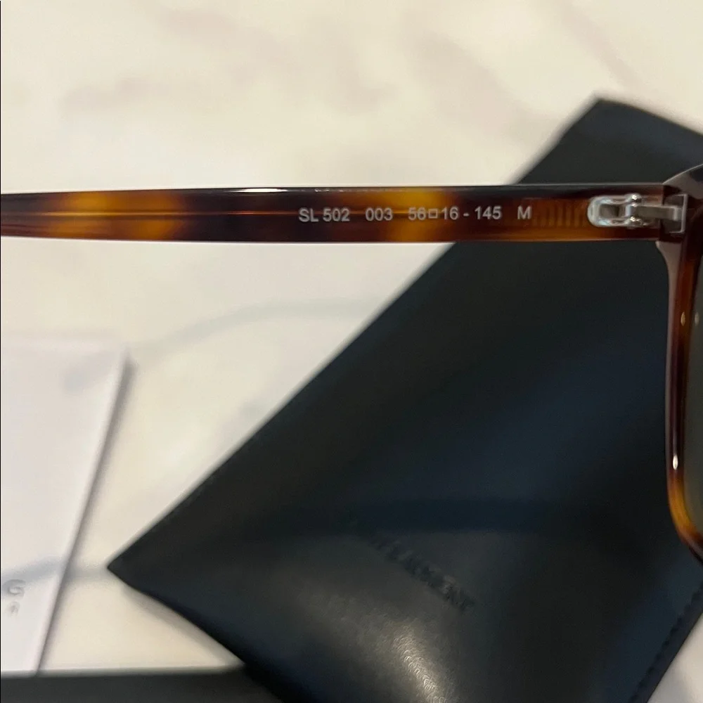 SAINT LAURENT Acetate Cat Eye Sunglasses SL 502 Tortoise NWT - Picture 8 of 8